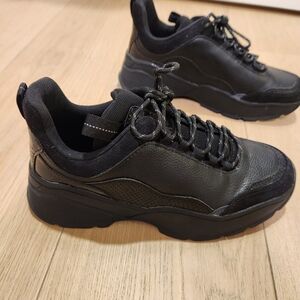 Faux Leather Trainers Sneakers H&M 6W Chunky Black